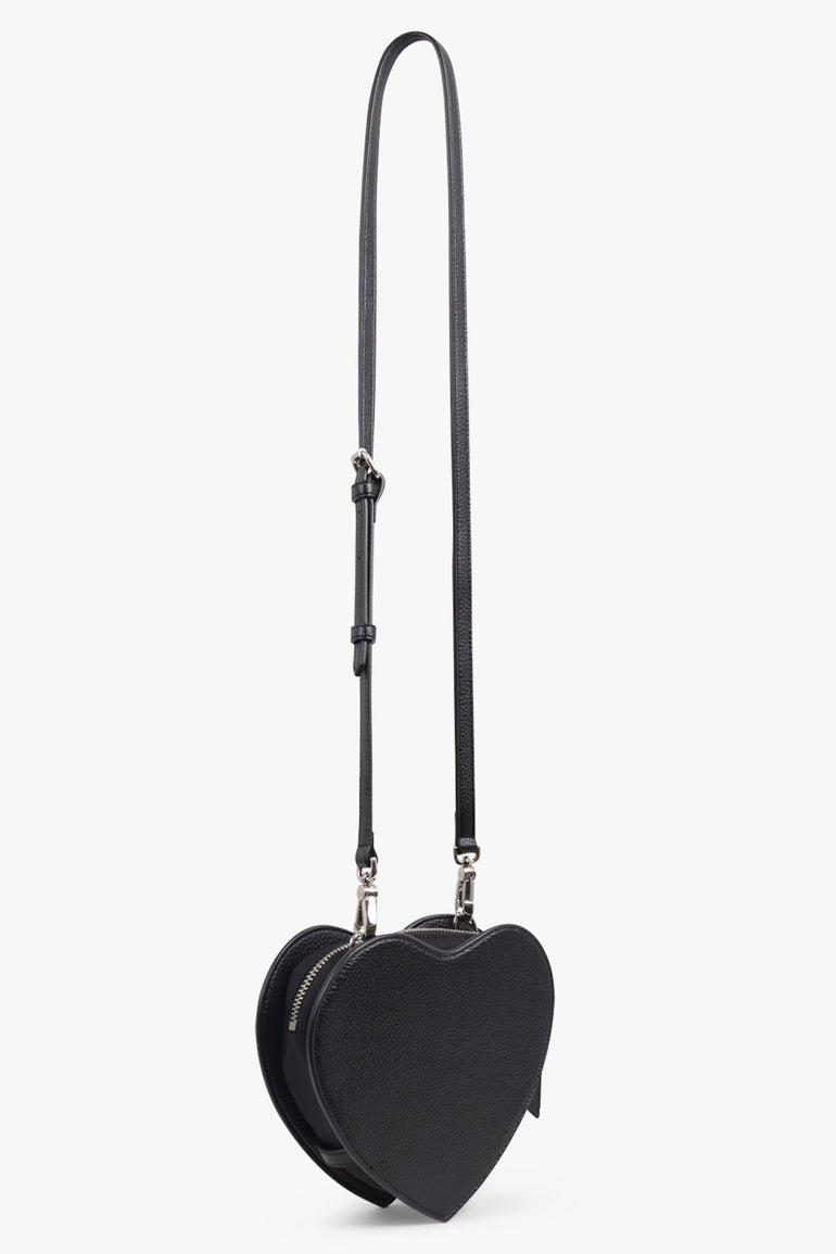 VIVIENNE WESTWOOD BAGS BLACK / Black Louise Heart Crossbody Bag | Black/Silver