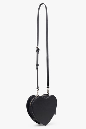 VIVIENNE WESTWOOD BAGS BLACK / Black Louise Heart Crossbody Bag | Black/Silver