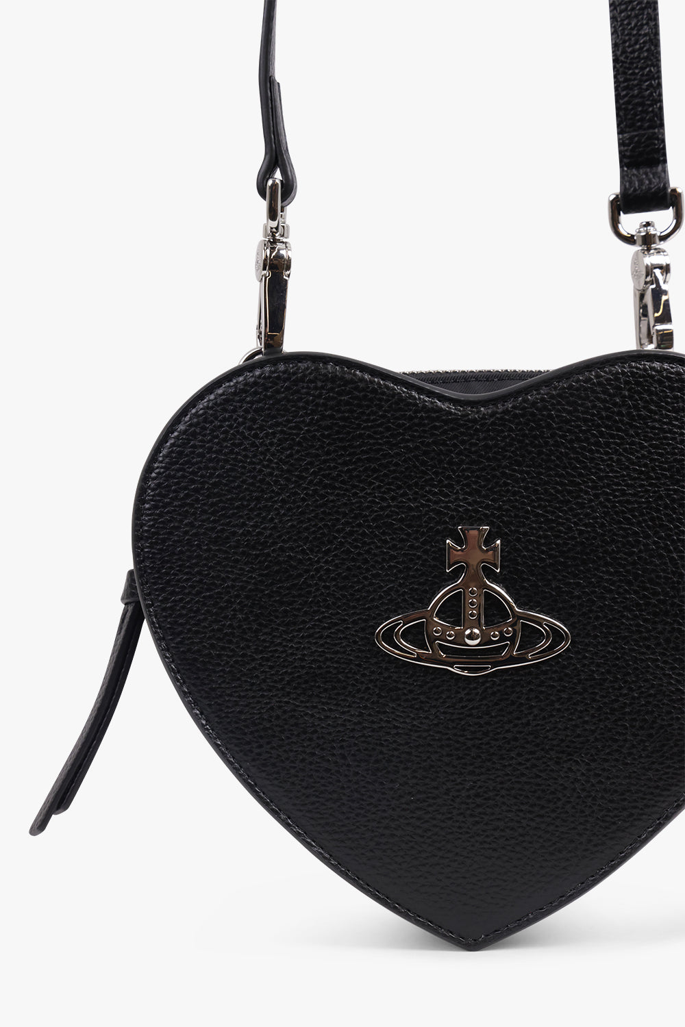 VIVIENNE WESTWOOD BAGS BLACK / Black Louise Heart Crossbody Bag | Black/Silver