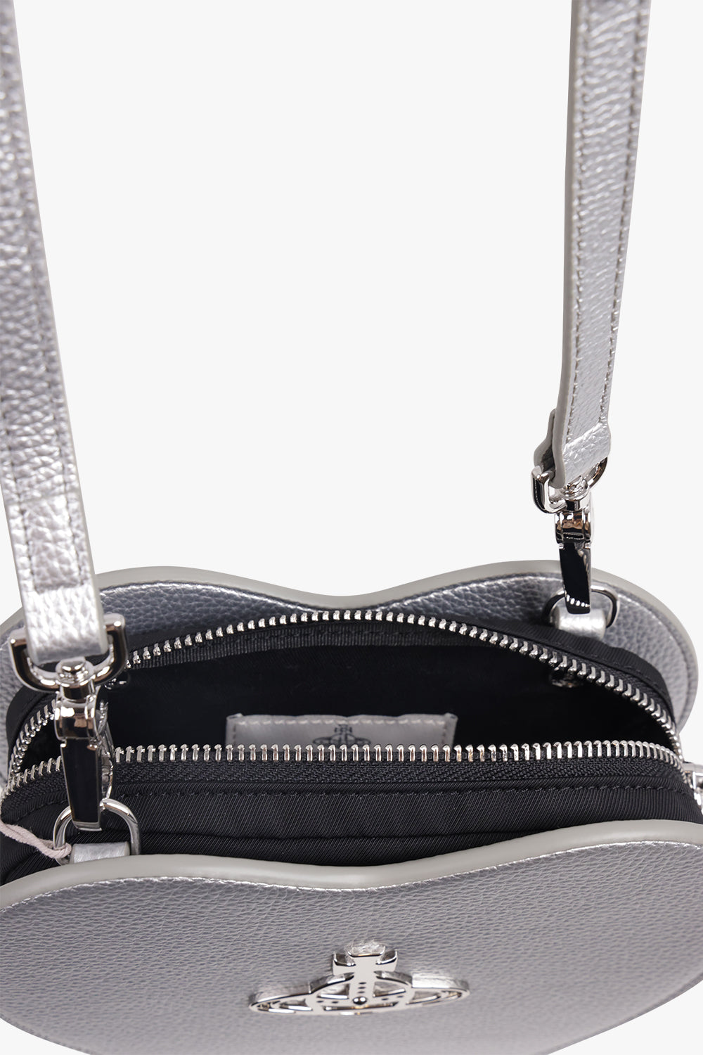 VIVIENNE WESTWOOD BAGS SILVER / Silver Louise Heart Crossbody Bag | Silver