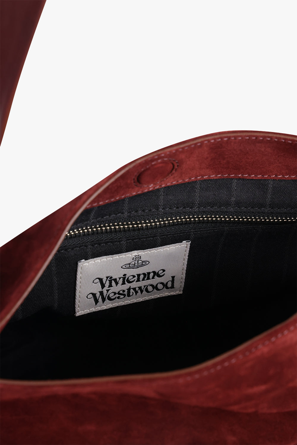 VIVIENNE WESTWOOD BAGS BURGUNDY / Burgundy Maxime Small Suede Crossbody Bag | Burgundy