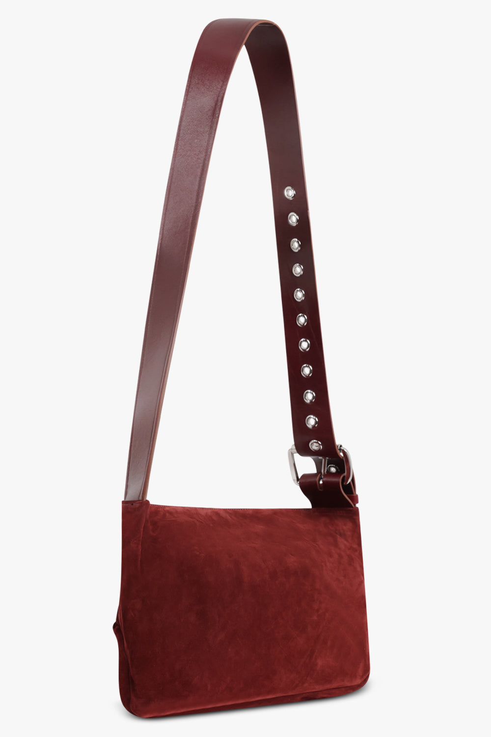 VIVIENNE WESTWOOD BAGS BURGUNDY / Burgundy Maxime Small Suede Crossbody Bag | Burgundy