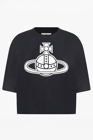 VIVIENNE WESTWOOD RTW Paris Orb Print Boxy T-Shirt | Black/White