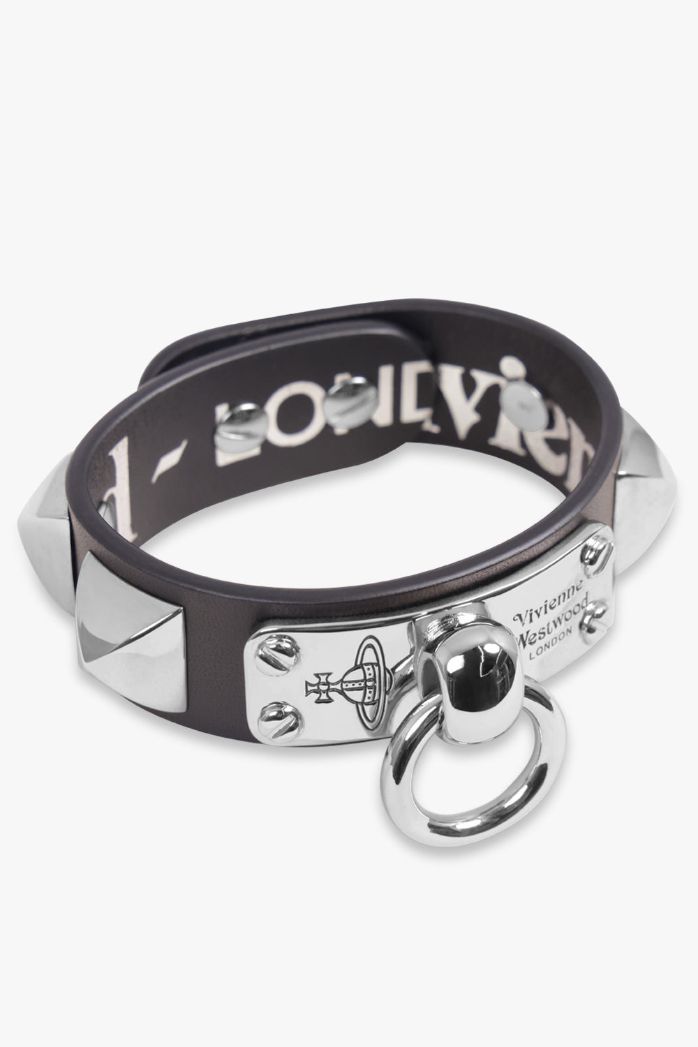 VIVIENNE WESTWOOD JEWELLERY SILVER / Black/Silver Paulo Stud Cuff | Black/Silver