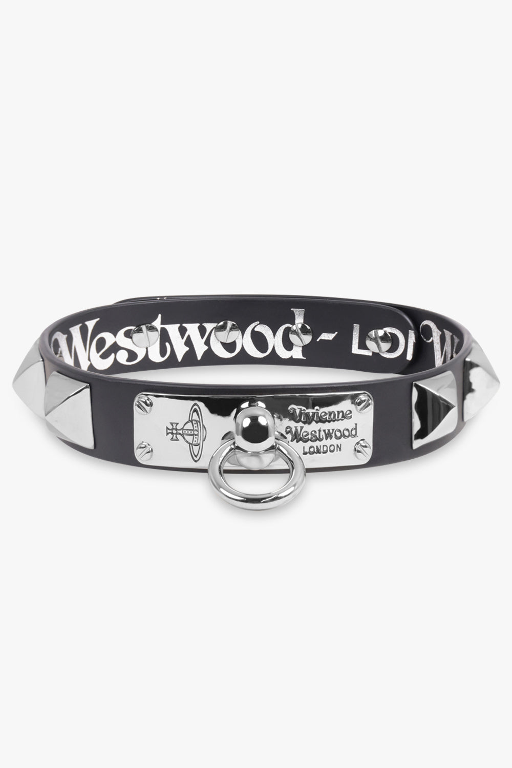 VIVIENNE WESTWOOD JEWELLERY SILVER / Black/Silver Polly Stud Choker | Black/Silver