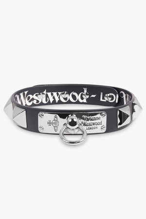 VIVIENNE WESTWOOD JEWELLERY SILVER / Black/Silver Polly Stud Choker | Black/Silver
