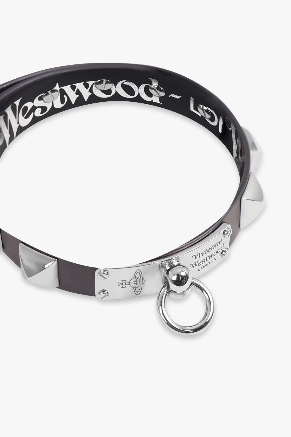 VIVIENNE WESTWOOD JEWELLERY SILVER / Black/Silver Polly Stud Choker | Black/Silver