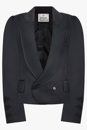 VIVIENNE WESTWOOD RTW Ruched Sleeve Crop Jacket | Black