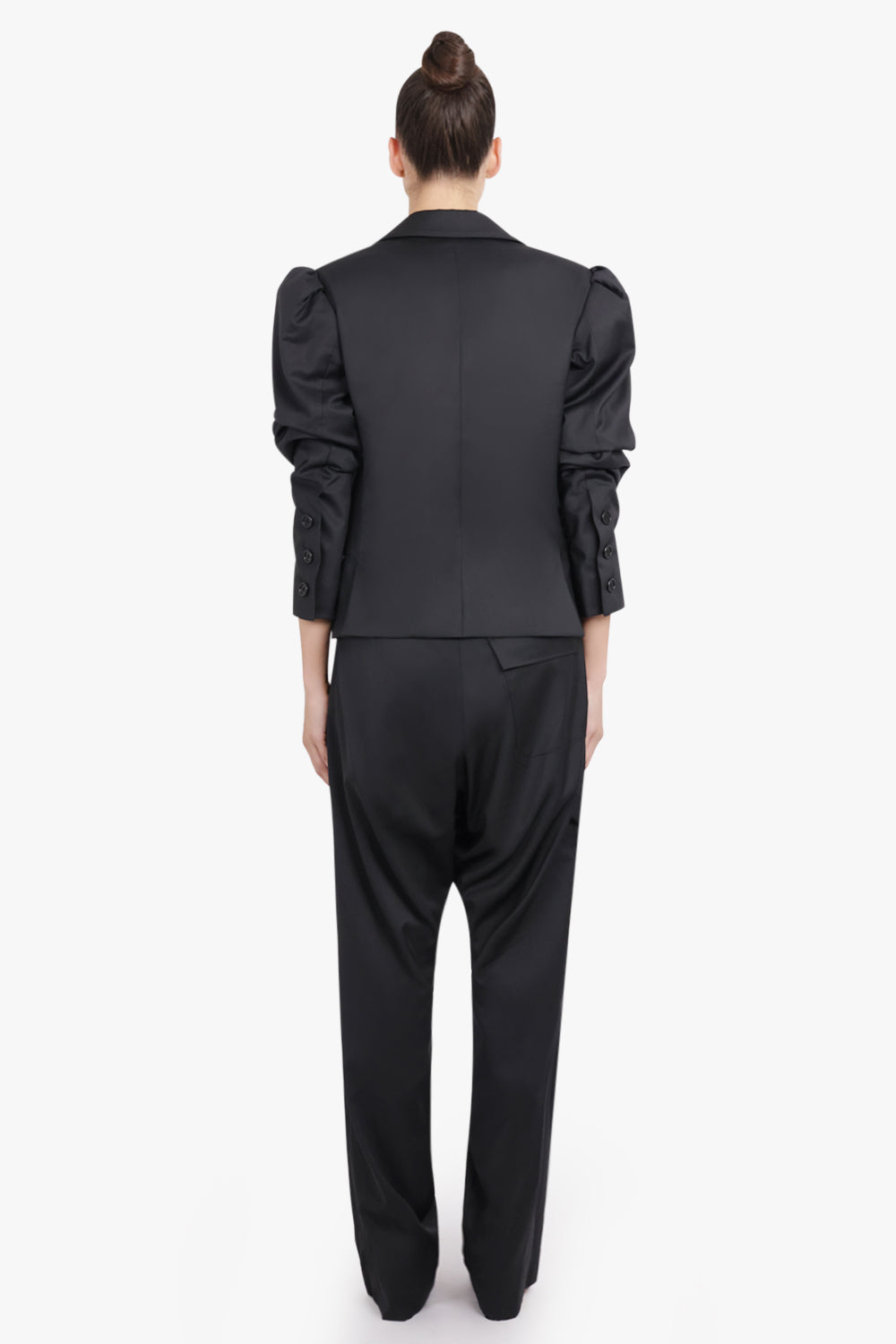 VIVIENNE WESTWOOD RTW Ruched Sleeve Crop Jacket | Black