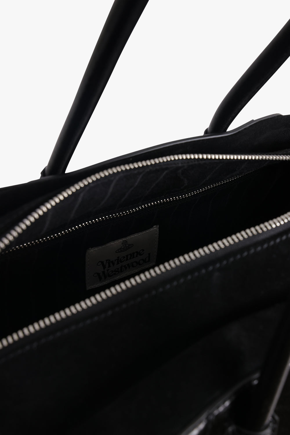 VIVIENNE WESTWOOD BAGS BLACK / Black Shirley Silhouette Orb Large Shoulder Bag | Black