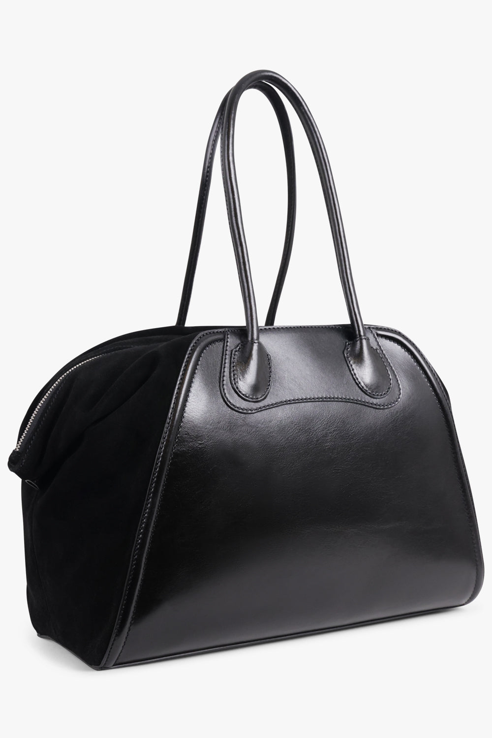 VIVIENNE WESTWOOD BAGS BLACK / Black Shirley Silhouette Orb Large Shoulder Bag | Black