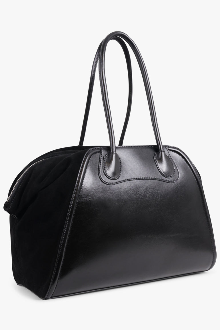 VIVIENNE WESTWOOD BAGS BLACK / Black Shirley Silhouette Orb Large Shoulder Bag | Black