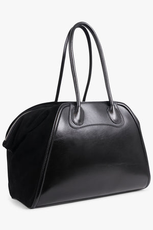 VIVIENNE WESTWOOD BAGS BLACK / Black Shirley Silhouette Orb Large Shoulder Bag | Black