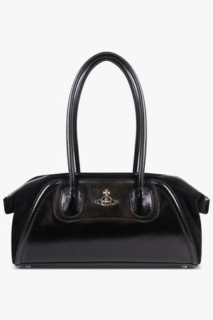 VIVIENNE WESTWOOD BAGS BLACK / Black Shirley Silhouette Orb Small Shoulder Bag | Black