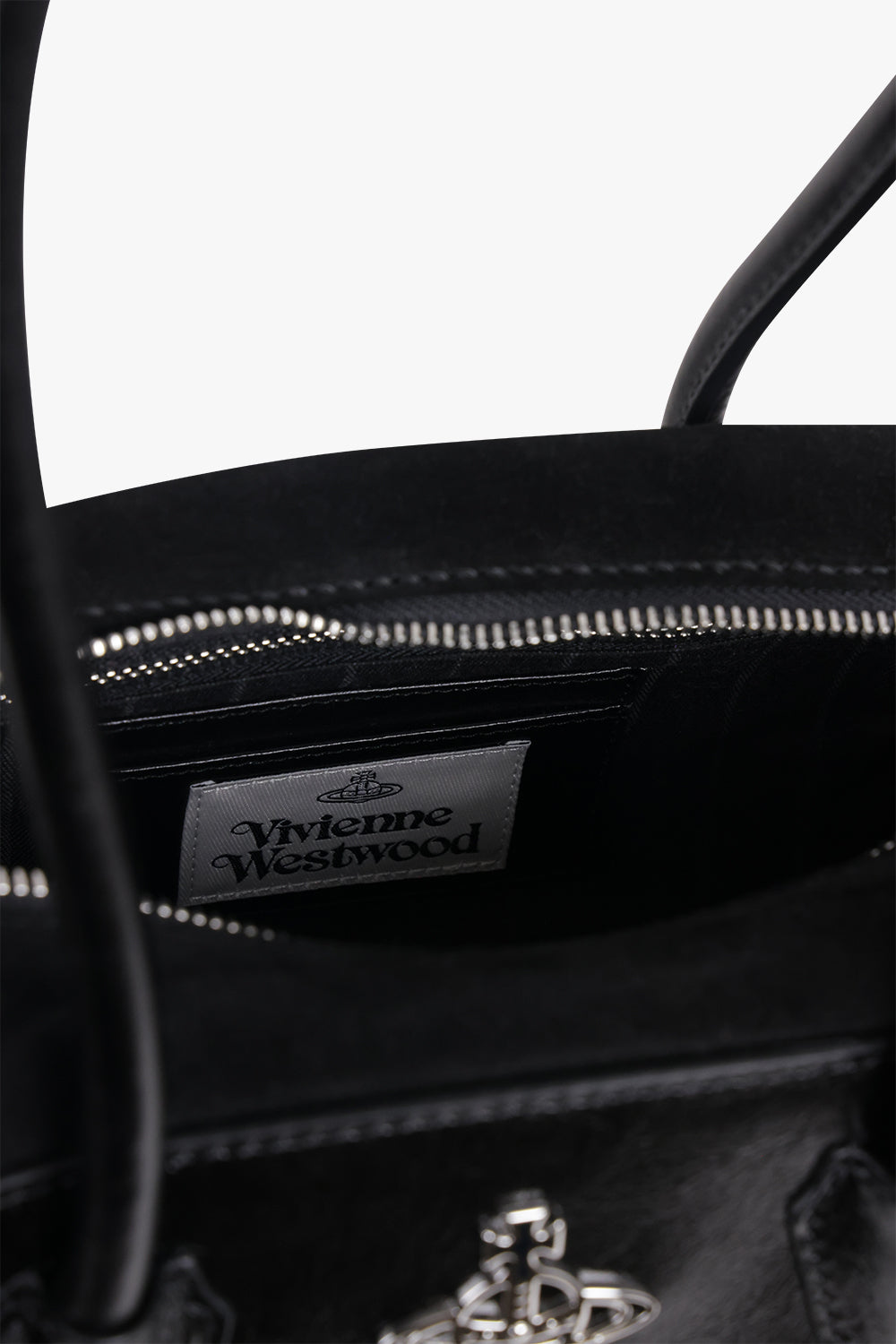 VIVIENNE WESTWOOD BAGS BLACK / Black Shirley Silhouette Orb Small Shoulder Bag | Black