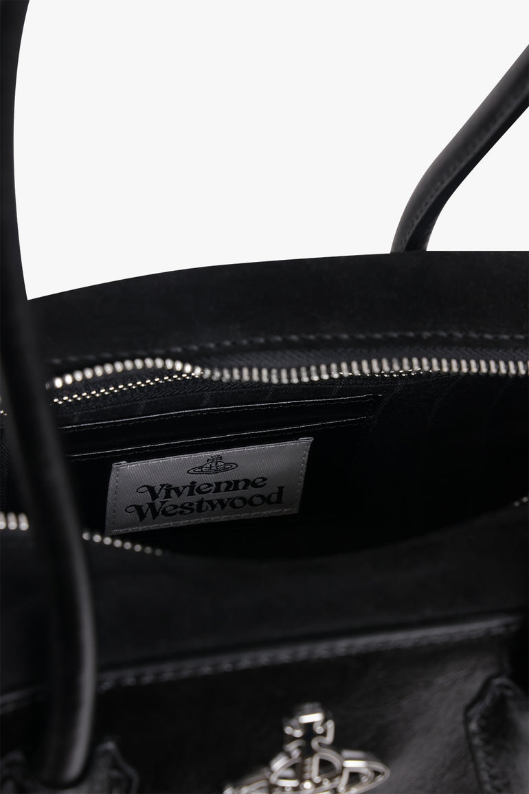 VIVIENNE WESTWOOD BAGS BLACK / Black Shirley Silhouette Orb Small Shoulder Bag | Black