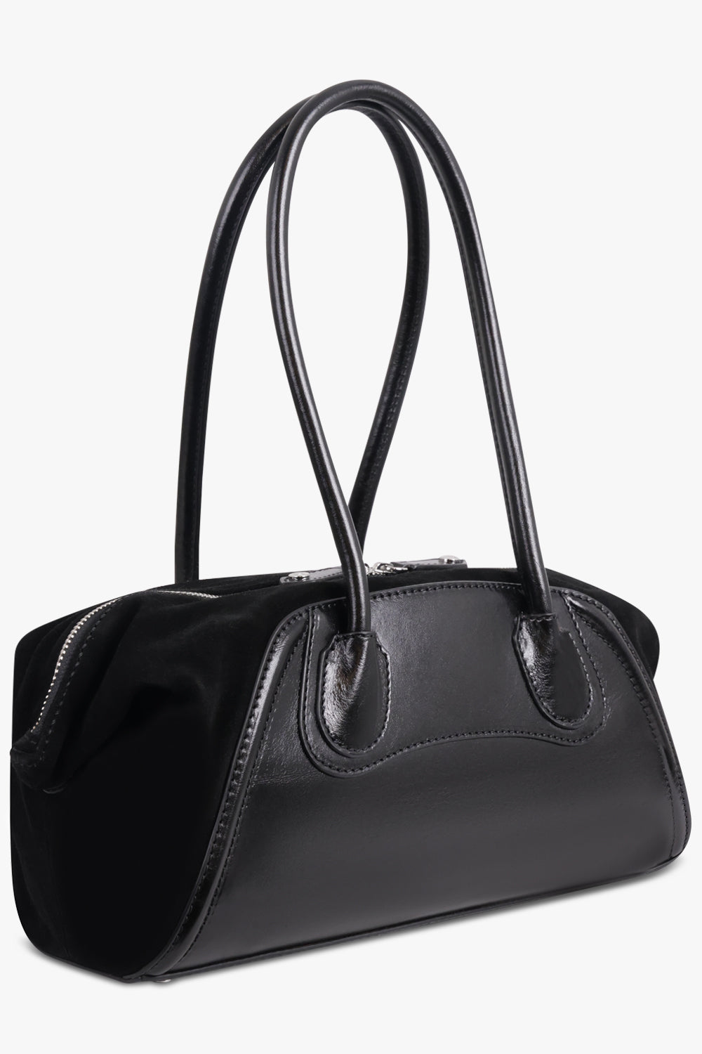 VIVIENNE WESTWOOD BAGS BLACK / Black Shirley Silhouette Orb Small Shoulder Bag | Black