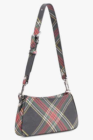 VIVIENNE WESTWOOD BAGS PATTERN / Black/Multi Tasha Silhouette Orb Shoulder Print Bag | Tartan