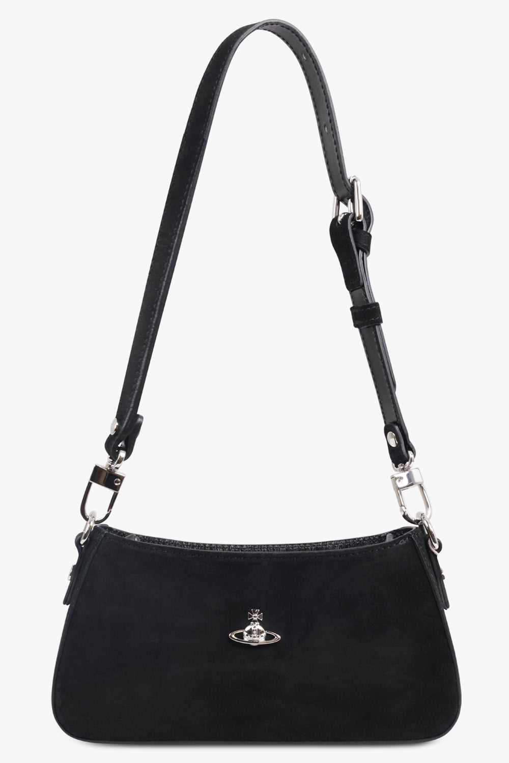 VIVIENNE WESTWOOD BAGS BLACK / Black Tasha Suede Shoulder Bag | Black