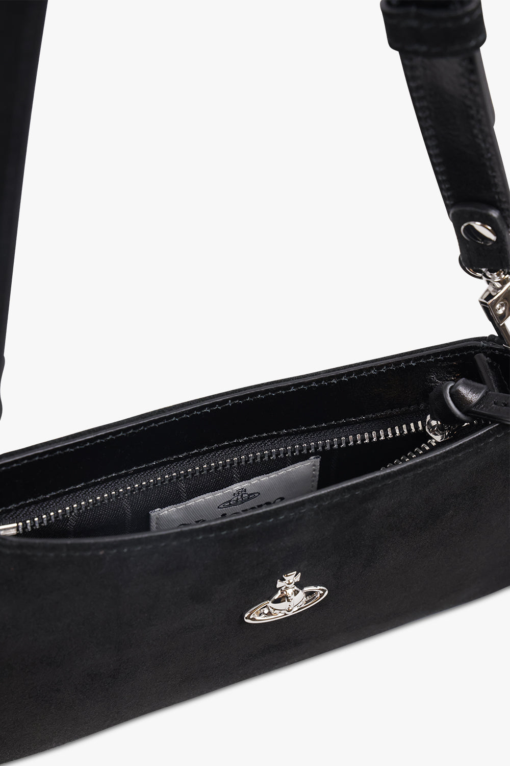 VIVIENNE WESTWOOD BAGS BLACK / Black Tasha Suede Shoulder Bag | Black
