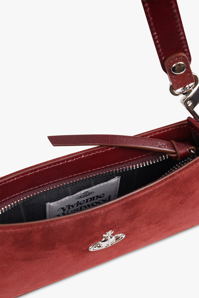 VIVIENNE WESTWOOD BAGS BURGUNDY / Burgundy Tasha Suede Shoulder Bag | Burgundy
