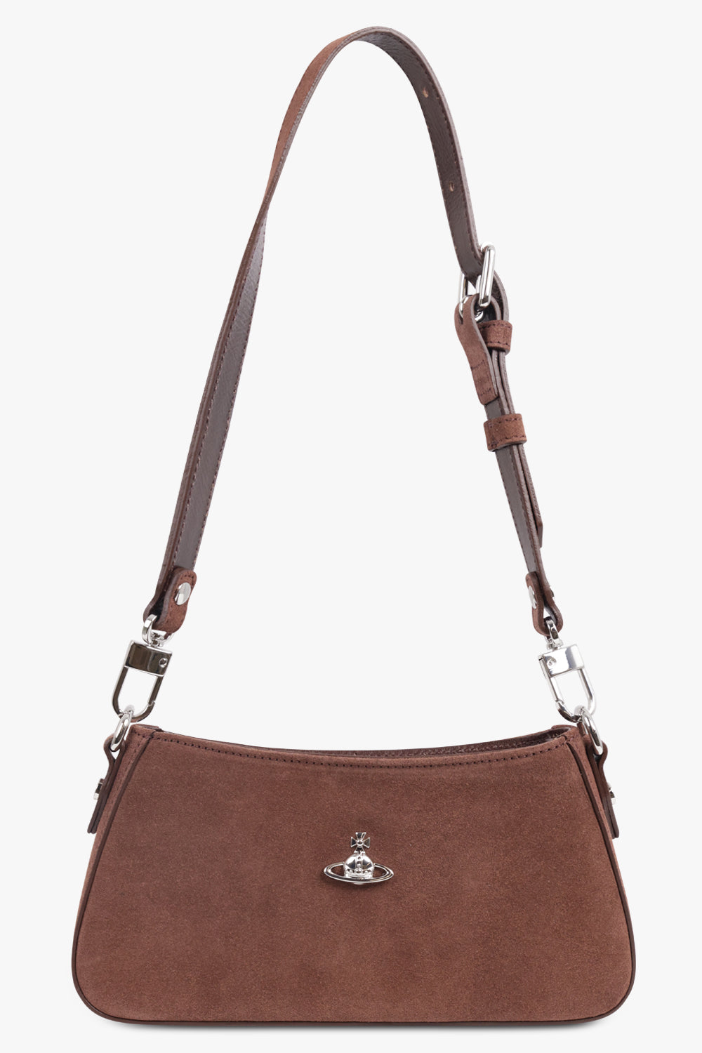 VIVIENNE WESTWOOD BAGS BROWN / Chocolate Brown Tasha Suede Shoulder Bag | Chocolate Brown