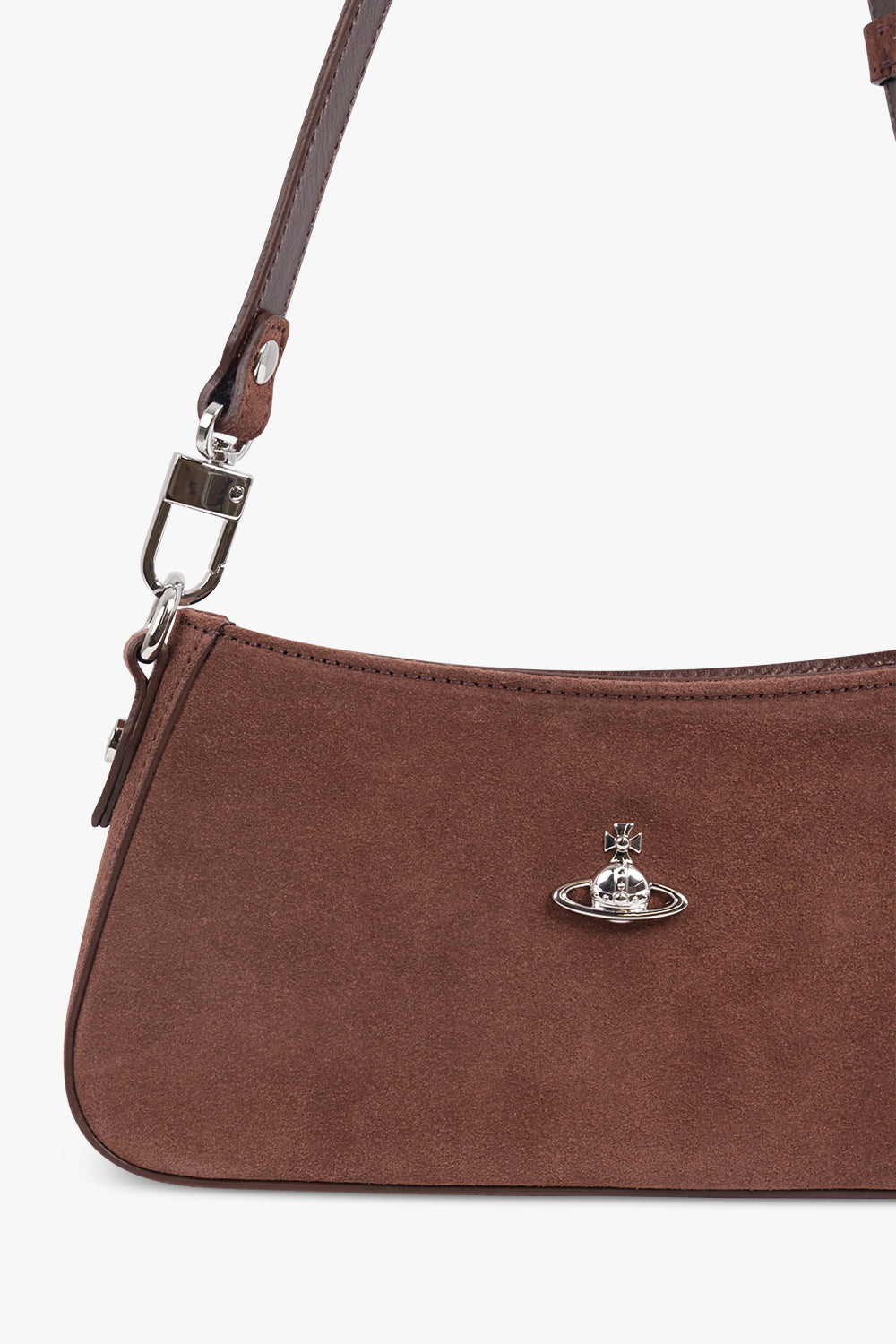 VIVIENNE WESTWOOD BAGS BROWN / Chocolate Brown Tasha Suede Shoulder Bag | Chocolate Brown