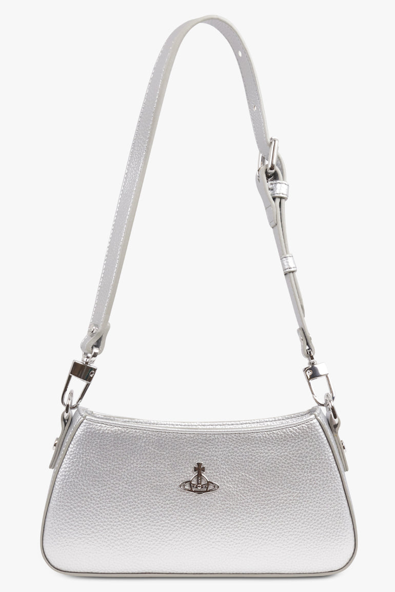 VIVIENNE WESTWOOD BAGS SILVER / Silver Tasha Suede Shoulder Bag | Silver