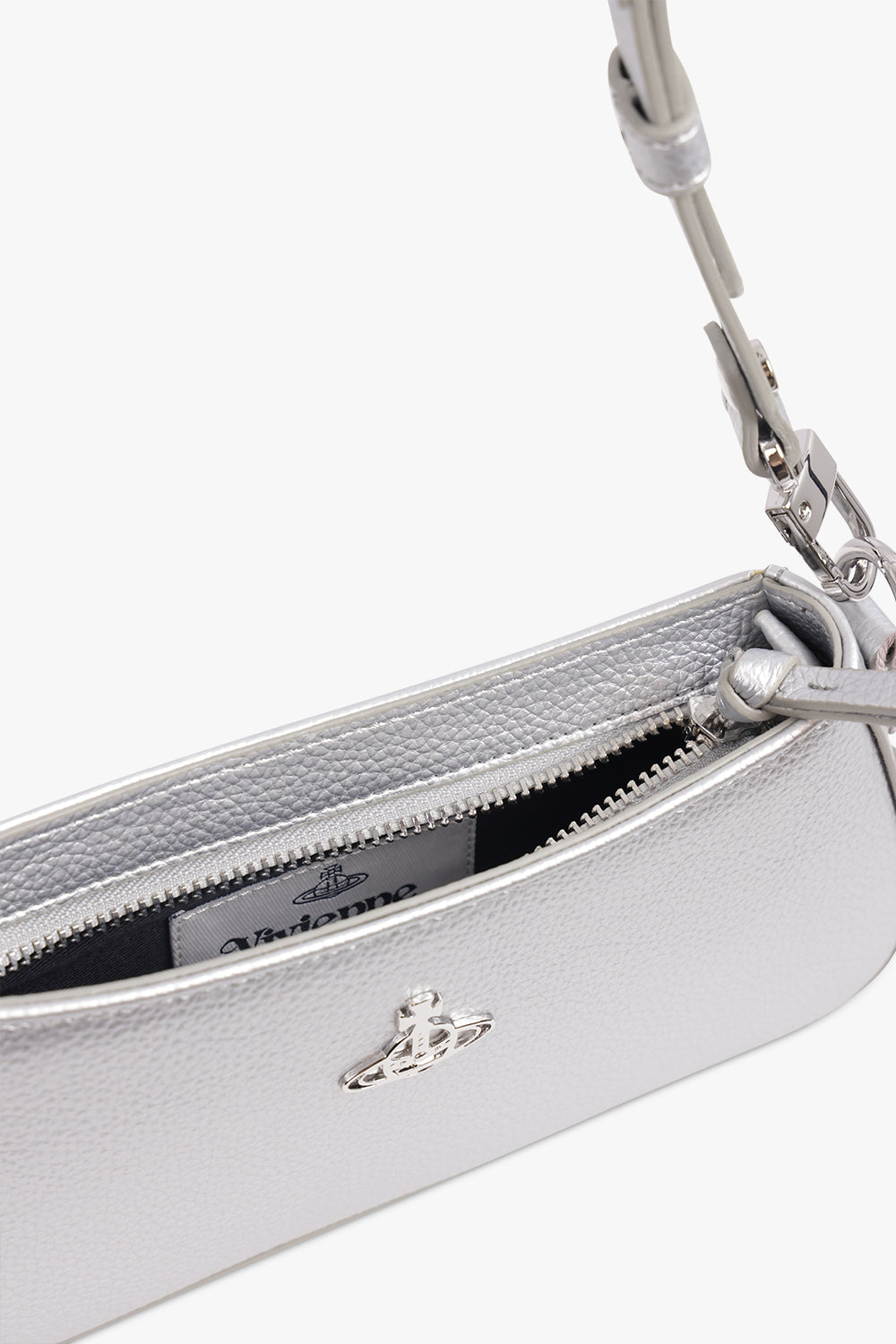 VIVIENNE WESTWOOD BAGS SILVER / Silver Tasha Suede Shoulder Bag | Silver
