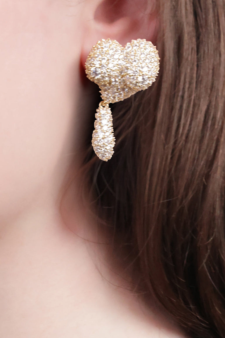 VIVIENNE WESTWOOD JEWELLERY GOLD / Gold Mimosa Pave Feminine Energy Drop Earrings | Gold