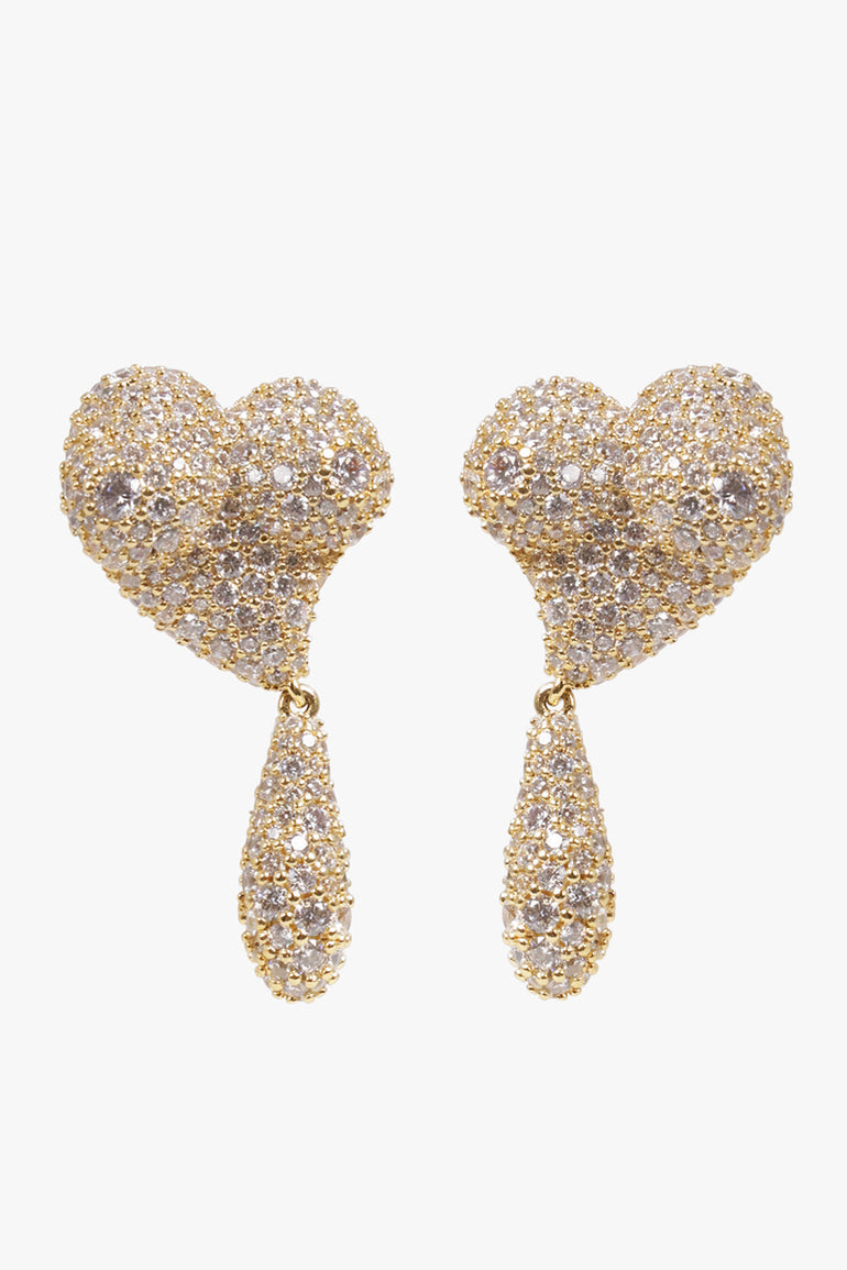 VIVIENNE WESTWOOD JEWELLERY GOLD / Gold Mimosa Pave Feminine Energy Drop Earrings | Gold