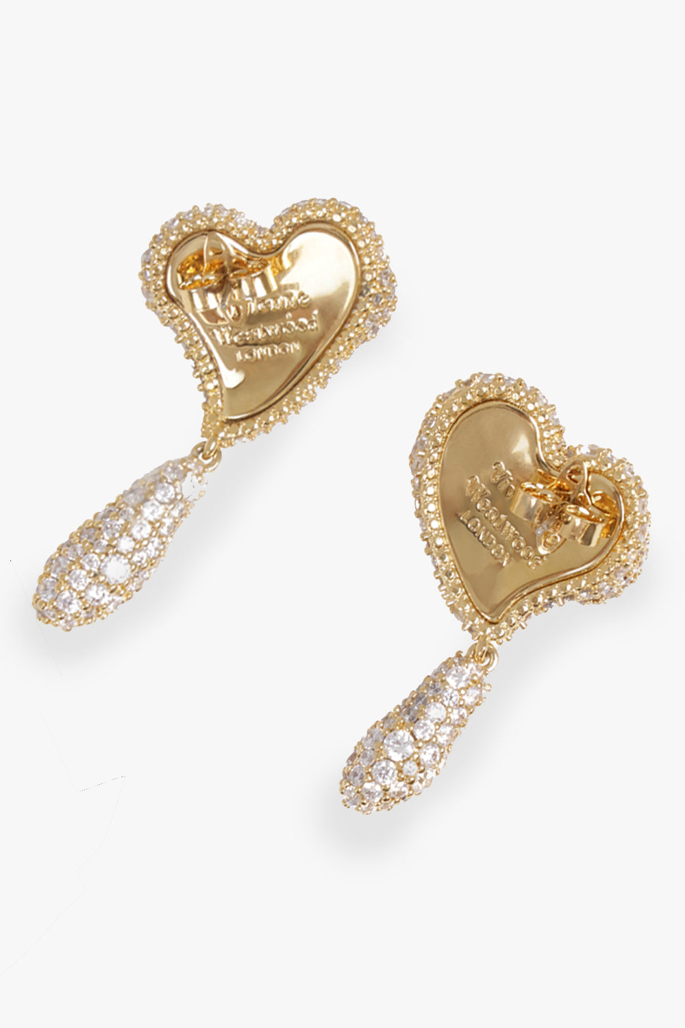 VIVIENNE WESTWOOD JEWELLERY GOLD / Gold Mimosa Pave Feminine Energy Drop Earrings | Gold