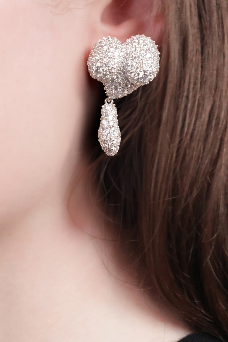 VIVIENNE WESTWOOD JEWELLERY SILVER / Silver Mimosa Pave Feminine Energy Drop Earrings | Silver