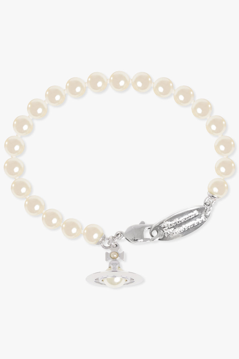 VIVIENNE WESTWOOD JEWELLERY SILVER / White/Silver Simonetta Pearl Bracelet | White/Silver