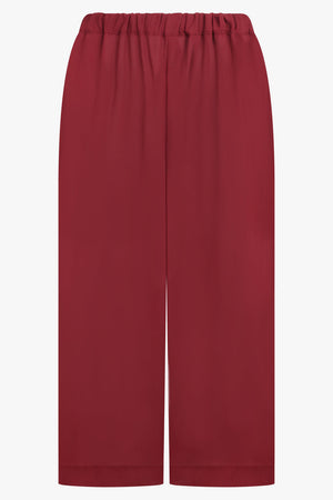 COMME DES GARCONS RTW Wide Leg Sheer Crop Pant | Burgundy