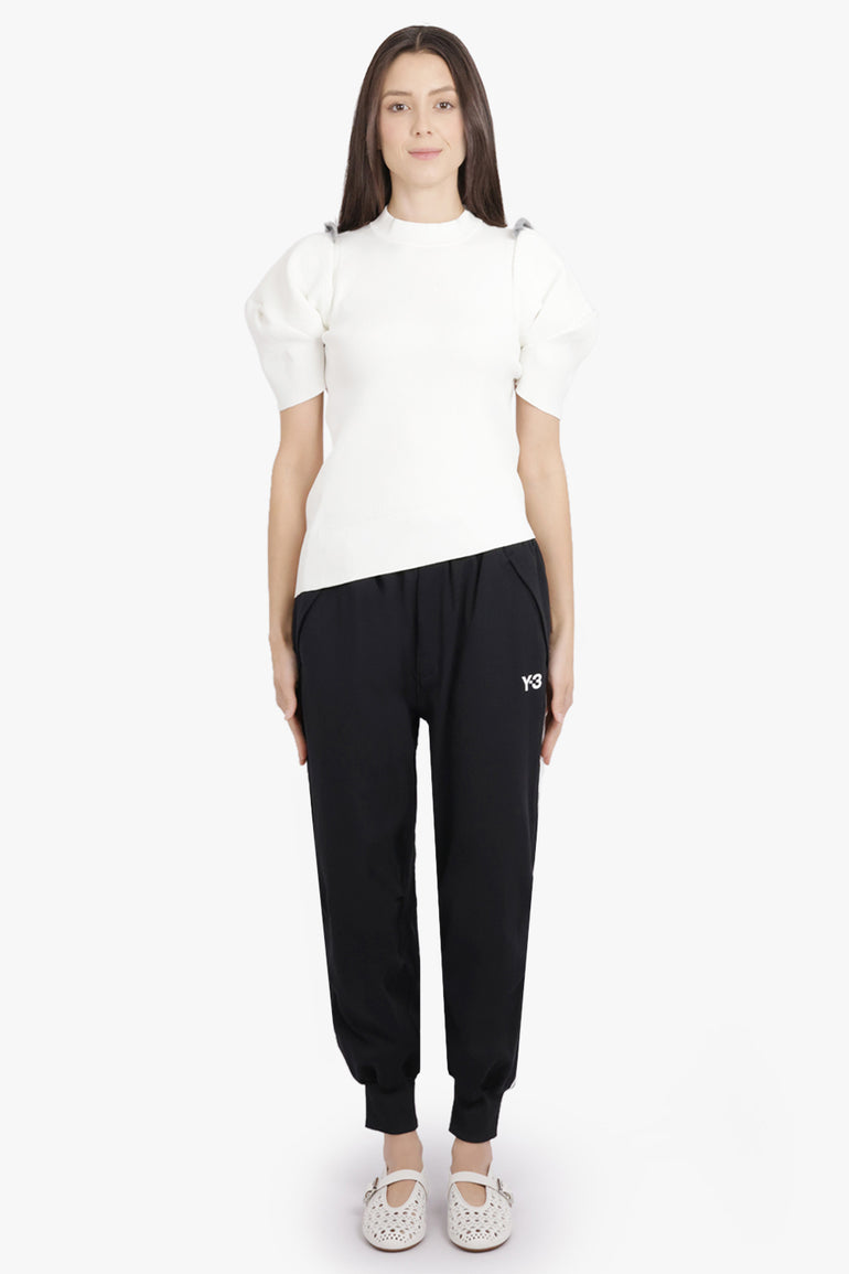 Y-3 RTW 3 Stripes Cuffed Track Pant | Black/White