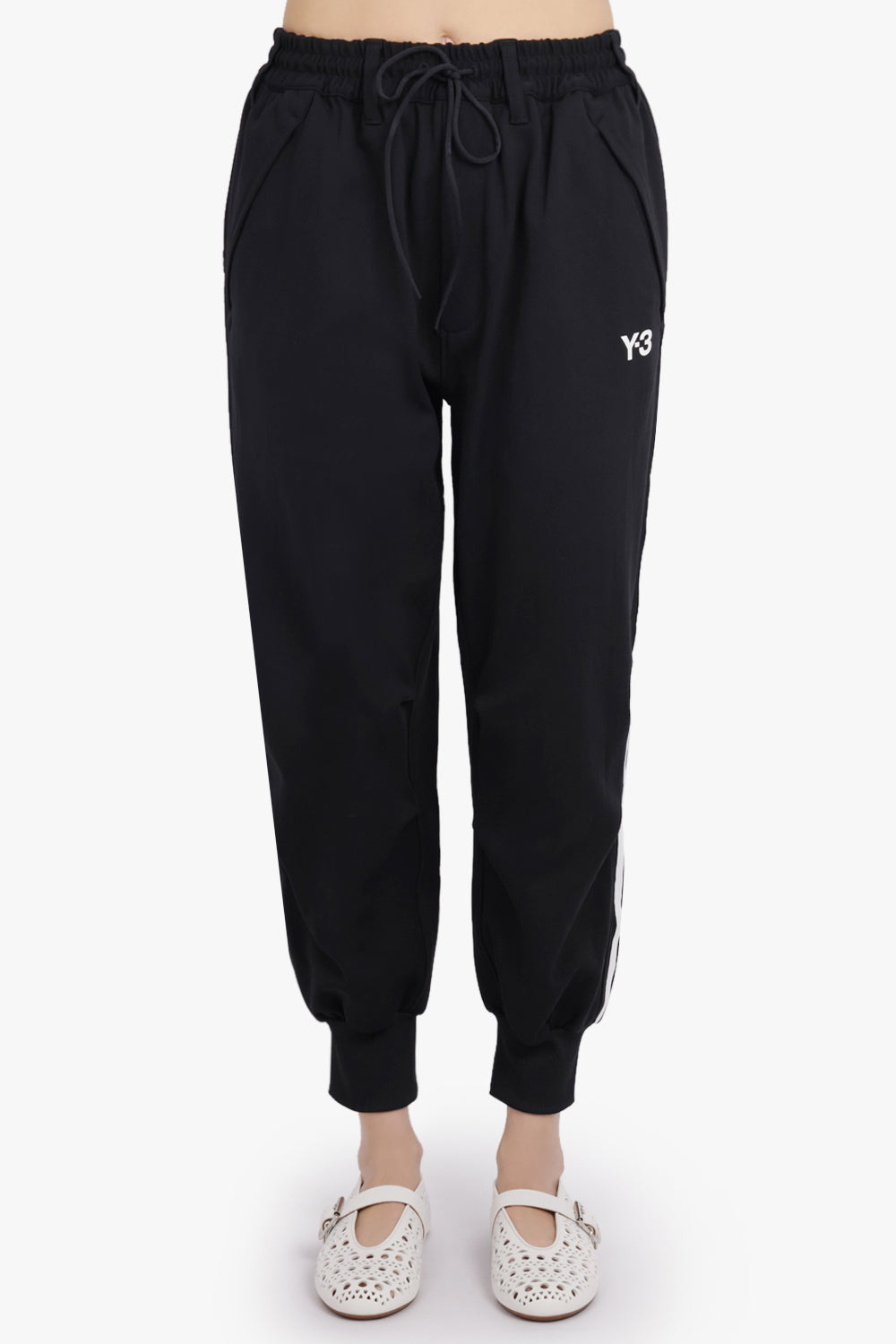 3 Stripes Cuffed Track Pant | Black/White – Parlour X