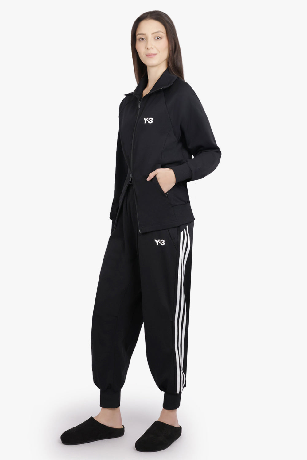3 Stripes Cuffed Track Pant | Black/White – Parlour X