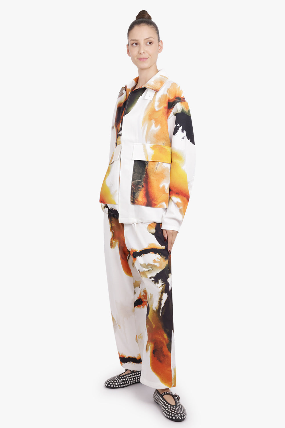 Y-3 RTW Earthy Print Relaxed Leg Track Pant | White/Multi