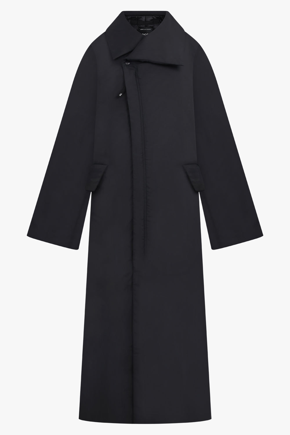 Y-3 RTW Padded Asymmetric Neck Longline Coat | Black