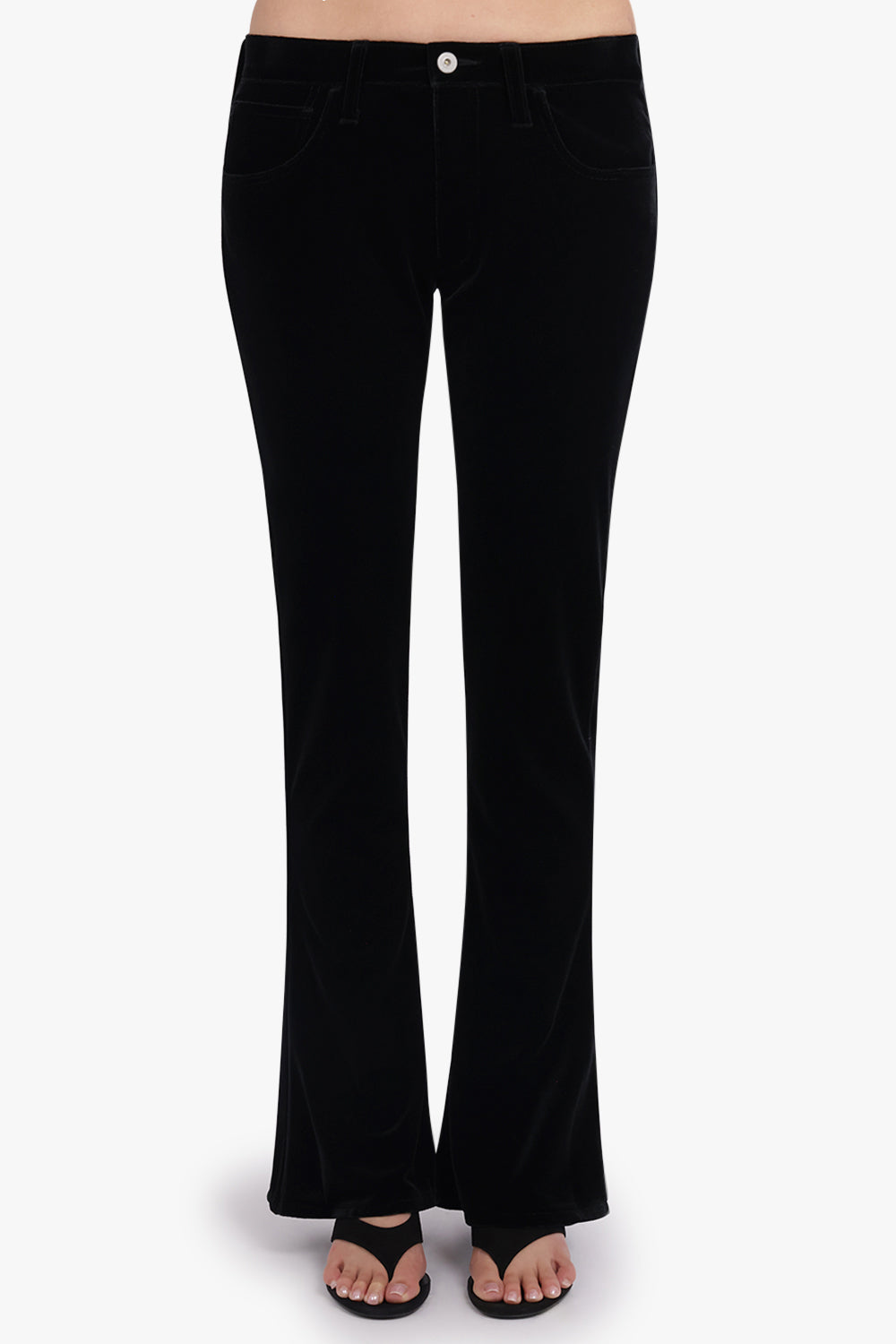 JUNYA WATANABE RTW Velvet Low Rise Flare Pant | Black
