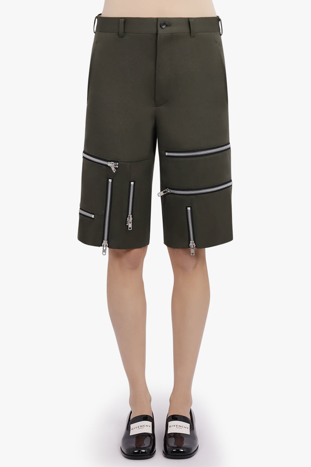 COMME DES GARCONS HOMME PLUS RTW Zip Detail Shorts | Khaki