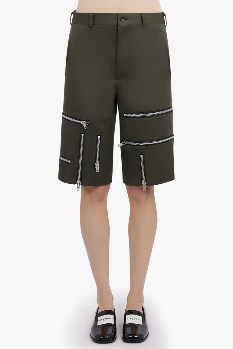 COMME DES GARCONS HOMME PLUS RTW Zip Detail Shorts | Khaki