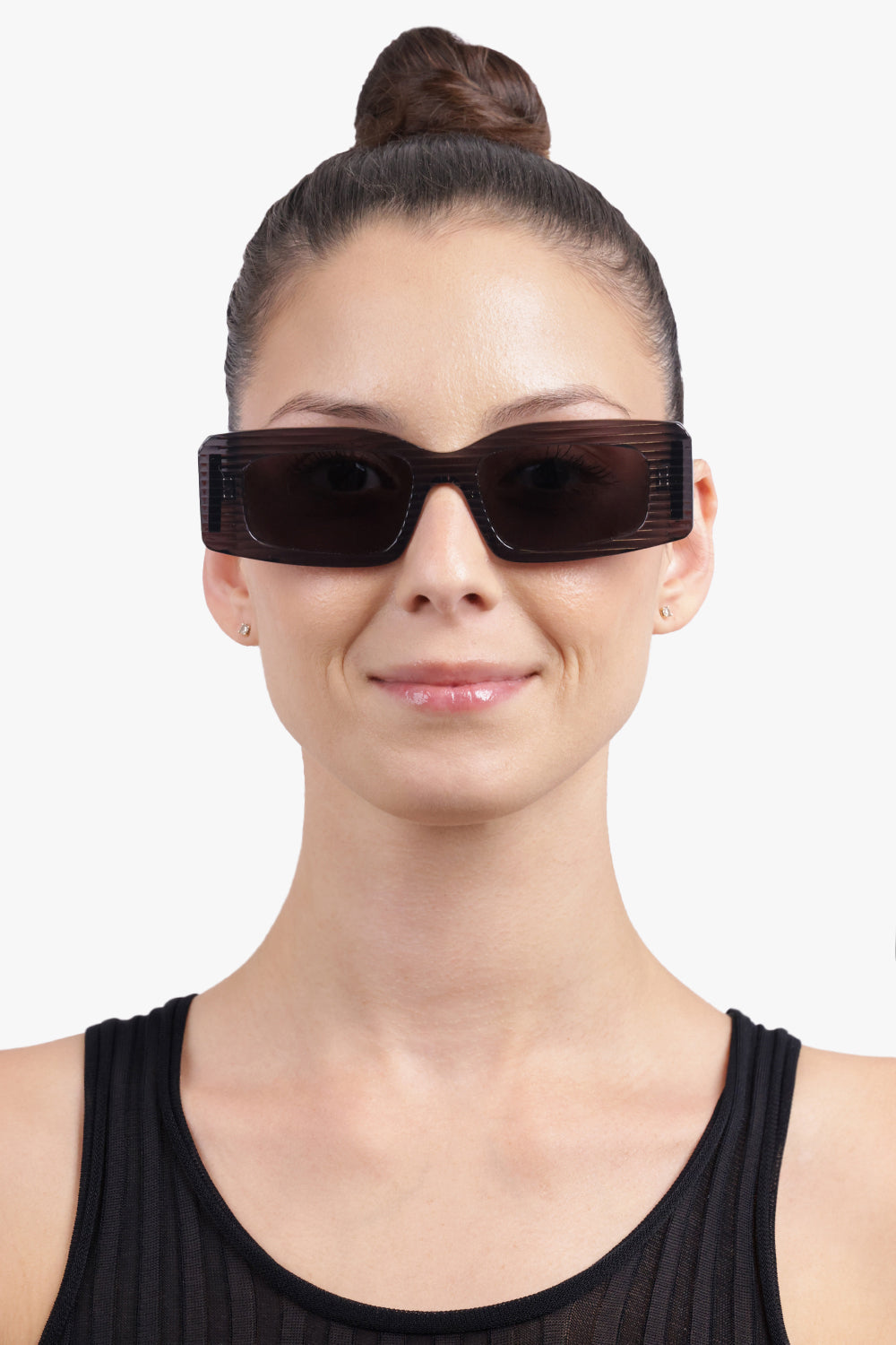 ALAIA Accessories Grey / Dark Grey AA0078S Rectangle Sunglasses | Dark Grey