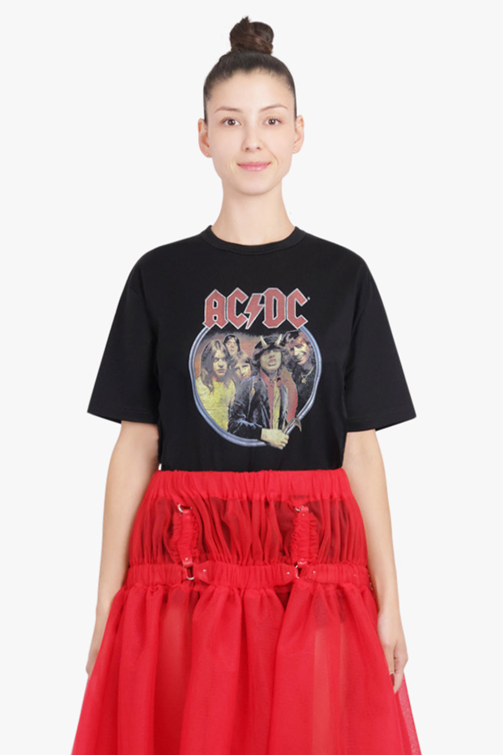 JUNYA WATANABE RTW ACDC Print S/S T-Shirt | Black/Multi
