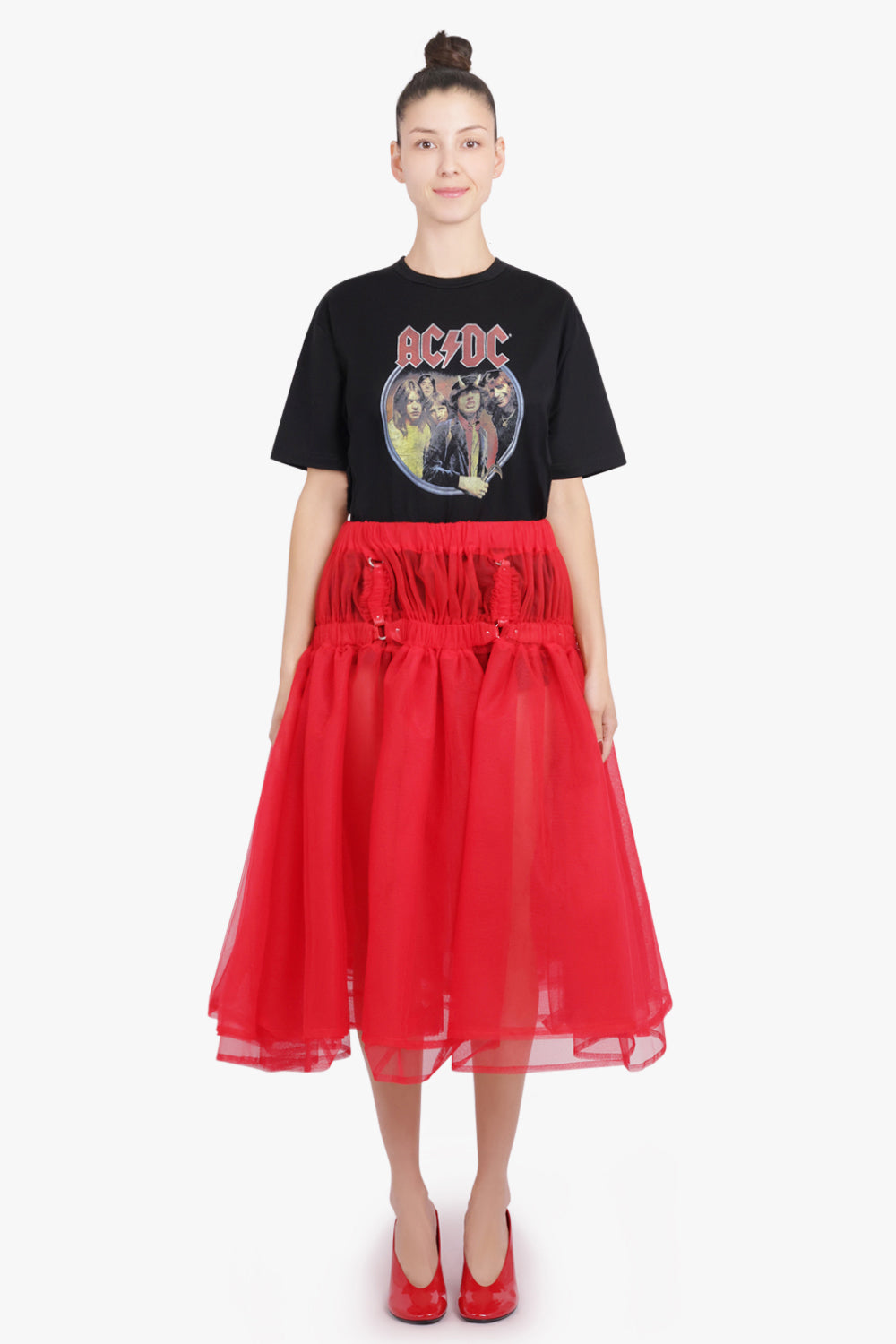 JUNYA WATANABE RTW ACDC Print S/S T-Shirt | Black/Multi