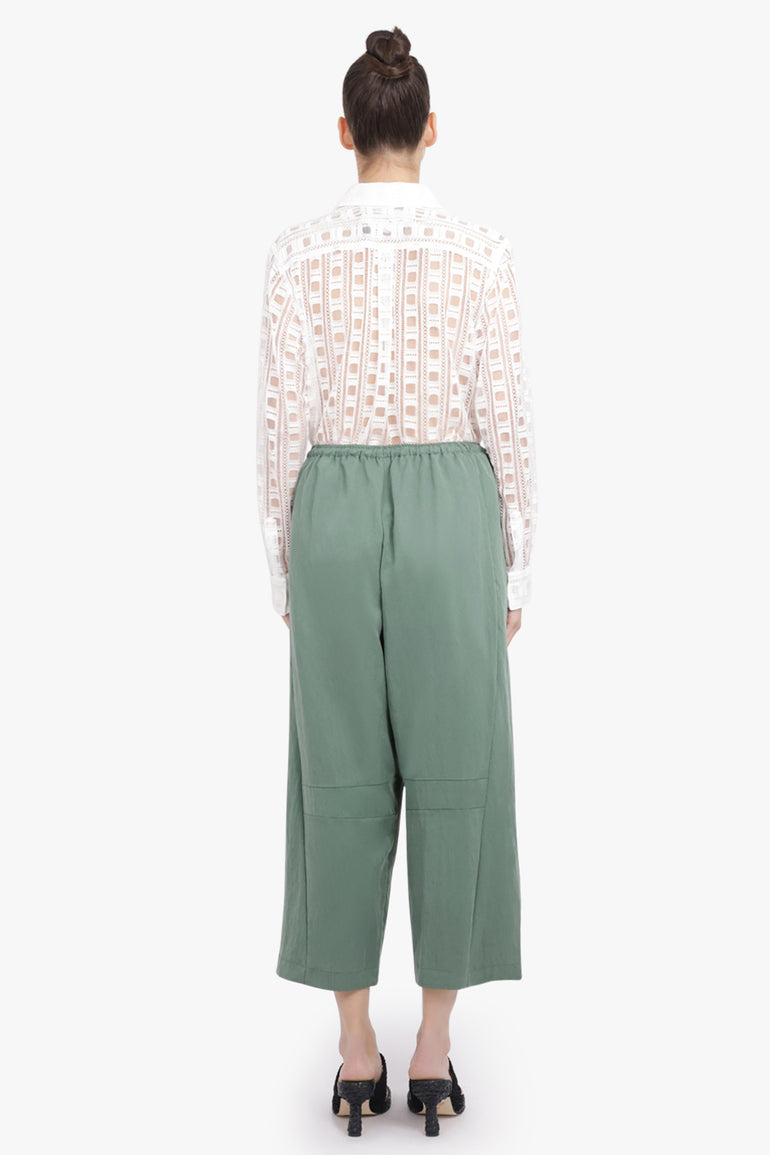 Y-3 RTW Loose Fit Cropped Drawstring Pant | Green