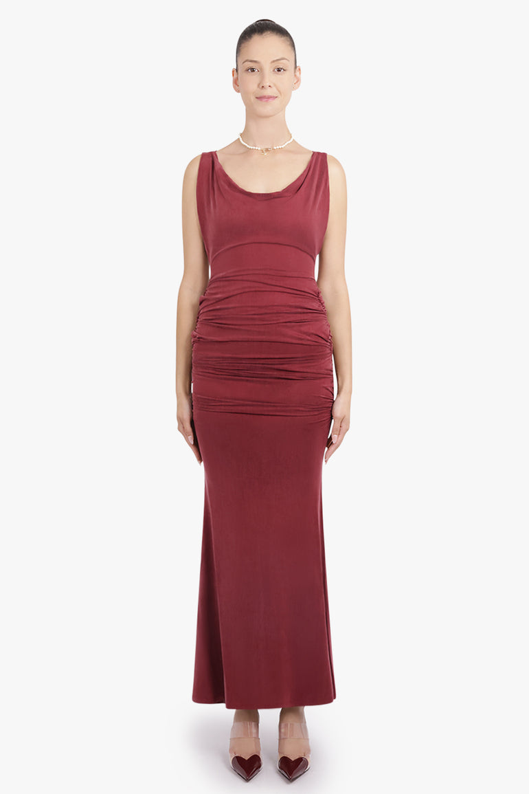 VIVIENNE WESTWOOD RTW Liz Adjustable Maxi Dress | Brick Red