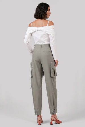 Off Shoulder Bow Detail L/S Top | White