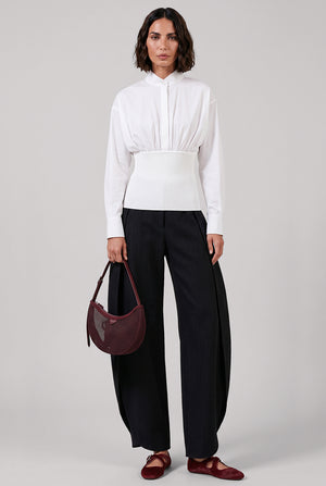 ALAIA PANTS Denim Look Wide Petal Pant | Navy